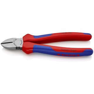 KNIPEX 70 02 180 Seitenschneider mit Mehrkomponenten-Hüllen schwarz atramentiert 180 mm