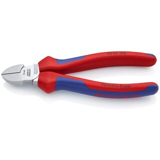 KNIPEX 70 05 160 Seitenschneider mit Mehrkomponenten-Hüllen verchromt 160 mm