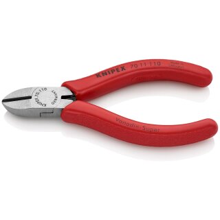 KNIPEX 70 11 110 Seitenschneider mit Kunststoff überzogen schwarz atramentiert 110 mm