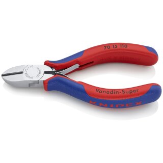 KNIPEX 70 15 110 Seitenschneider mit Mehrkomponenten-Hüllen verchromt 110 mm