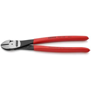 KNIPEX 74 01 250 Kraft-Seitenschneider mit Kunststoff überzogen schwarz atramentiert 250 mm