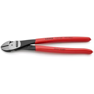 KNIPEX 74 21 250 Kraft-Seitenschneider mit Kunststoff überzogen schwarz atramentiert 250 mm