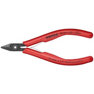 KNIPEX 75 22 125 Elektronik-Seitenschneider mit Kunststoff-Hüllen brüniert 125 mm