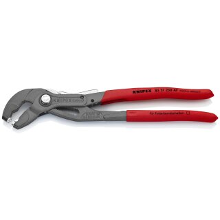 KNIPEX 85 51 250 AF Federbandschellenzange mit Feststeller mit rutschhemmendem Kunststoff überzogen grau atramentiert 250 mm