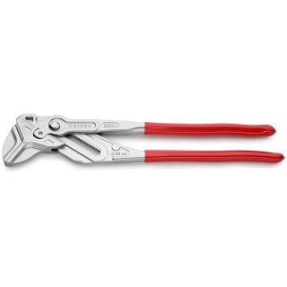 KNIPEX 86 03 400 Zangenschlüssel XL Zange und Schraubenschlüssel in einem Werkzeug mit Kunststoff überzogen verchromt 400 mm