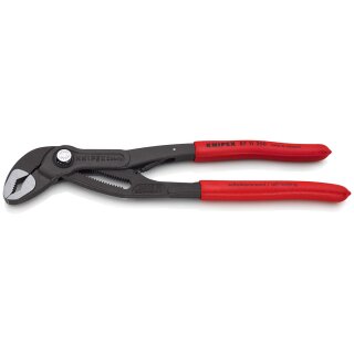 KNIPEX 87 11 250 Cobra®...matic Wasserpumpenzange mit rutschhemmendem Kunststoff überzogen grau atramentiert 250 mm