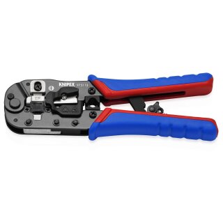 KNIPEX 97 51 13 Crimpzange für RJ45-Westernstecker mit Mehrkomponenten-Hüllen brüniert 191 mm