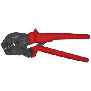 KNIPEX 97 52 05 Crimpzange auch für Zweihandbedienung mit rutschhemmenden Kunststoff-Hüllen brüniert 250 mm