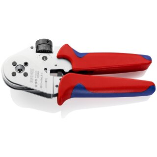 KNIPEX 97 52 63 Vierdornpresszange für gedrehte Kontakte mit Mehrkomponenten-Hüllen verchromt 180 mm