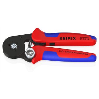 KNIPEX 97 53 14 Selbsteinstellende Crimpzange für Aderendhülsen mit Seiteneinführung mit Mehrkomponenten-Hüllen brüniert 180 mm