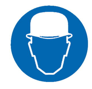 HellermannTyton - 597-64307 - Etikett Schutzanweisung Kopfschutz benutzen 100.0 mm blau