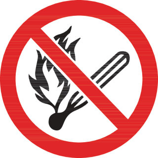 HellermannTyton - 597-63256 - Etikett Feuer, offenes Licht und Rauchen verboten 50 mm rot