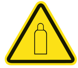 HellermannTyton - 597-64231 - Etikett Warnzeichen Gasflaschen 100.0 mm gelb mit schwarzem Aufdruck