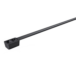 HellermannTyton - 117-05060 - Kabelbinder mit doppeltem Verschlusskopf 210x4,7 mm, UV-witterungsstabil, schwarz