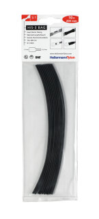 HellermannTyton - 308-30151 - Warmschrumpfschlauch 3:1 (1.5/0.5 mm), schwarz, 200 mm (10 Stk.)