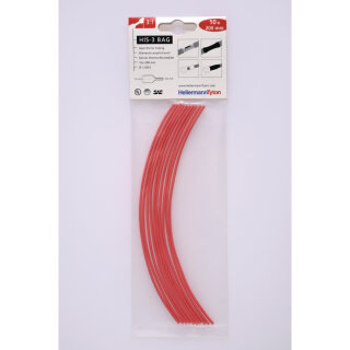 HellermannTyton - 308-30160 - Warmschrumpfschlauch 3:1 (1.5/0.5 ), rot, 200 mm (10 Stk.)