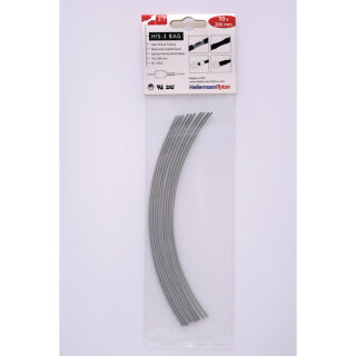 HellermannTyton - 308-30162 - Warmschrumpfschlauch 3:1 (1.5/0.5 mm), grau, 200 mm (10 Stk.)