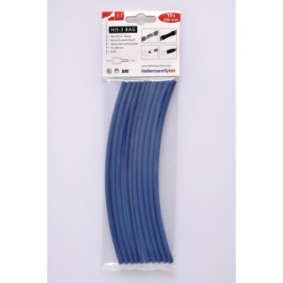 HellermannTyton - 308-30612 - Warmschrumpfschlauch 3:1 (6/2 mm), blau, 200 mm (10 Stk.)