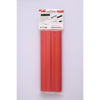 HellermannTyton - 308-31211 - Warmschrumpfschlauch 3:1 (12/4 mm), rot, 200 mm (10 Stk.)
