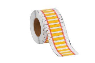 HellermannTyton - 553-71007 - Schrumpfschlauchmarkierer im Leiterformat für Thermotransferdruck 3:1 (3.0 mm/1.0 mm) gelb 50 mm UL-gelistet