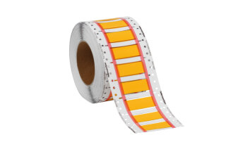 HellermannTyton - 553-71033 - Schrumpfschlauchmarkierer im Leiterformat für Thermotransferdruck 3:1 (12.0 mm/4.0 mm) gelb 25 mm UL-gelistet