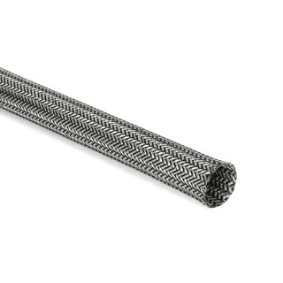 HellermannTyton - 173-01200 - EMV-Geflechtschlauch 10-15 mm, zinnfarben/schwarz, 50 m