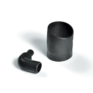 HellermannTyton - 411-08180 - Warmschrumpfformteil bis 3:1 für Stecker rechtwinklig PO-X schwarz