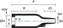 HellermannTyton - 401-59780 - Warmschrumpfformteil bis 4:1 für Stecker gerade PO-X schwarz