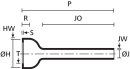 HellermannTyton - 422-20200 - Flachprofilformteil 3:1 gerade mit Rippe schwarz