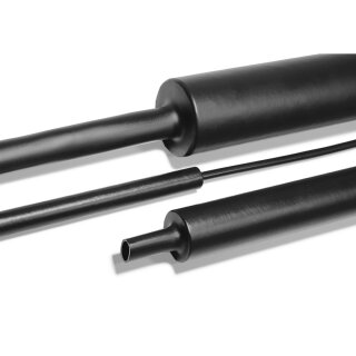 HellermannTyton - 323-50120 - Warmschrumpfschlauch 4:1 (12/3 mm), mittelwandig, mit Innenkleber, schwarz, 1 m (6 Stk.)