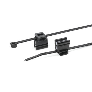 HellermannTyton - 150-76080 - Befestigungsbinder 148x3,6 mm, 2-teilig, hitzestabil, schlagzäh, schwarz
