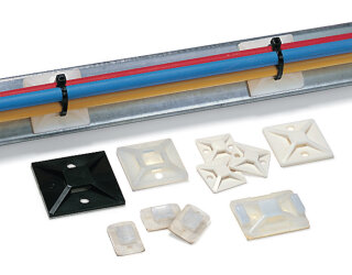 HellermannTyton - 151-28430 - Befestigungssockel zum Kleben, Ø4.0 mm, Wmax=5.4mm, L=28.0mm, H=4.7mm, schwarz, 100ST