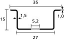 HellermannTyton - 181-47200 - Hutschiene 35 x 15 mm...
