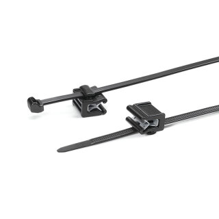 HellermannTyton - 156-00010 - Befestigungsbinder 200x4,6 mm, 2-teilig, hitzestabil, schlagzäh, schwarz