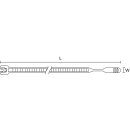 Hellermann - 109-00111 - Kabelbinder 300x7,7 mm, hitzestabil, offener Binderkopf, schwarz