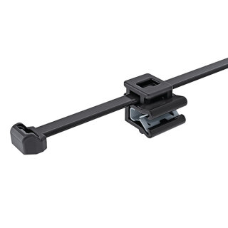 HellermannTyton - 150-40581 - Befestigungsbinder 200x4,6 mm, 2-teilig, hitzestabil, schlagzäh, schwarz