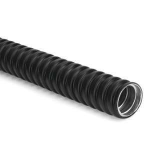 HellermannTyton - 166-30704 - Metallschlauch mit PVC-Mantel, 25 mm, schwarz, 25 m