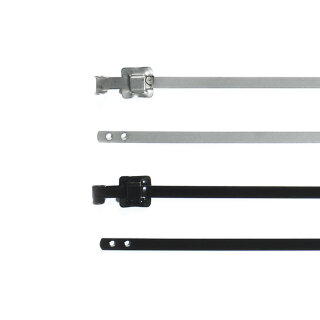 HellermannTyton - 111-94080 - Edelstahlkabelbinder lösbar 230x5 mm, mit Faltverschluss
