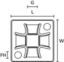 HellermannTyton - 151-01596 - Q-Mount Montagesockel 40x40...