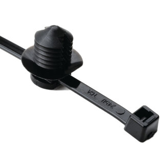 HellermannTyton - 111-85810 - Befestigungsbinder 200x4,6 mm, 2-teilig, Lamellenfuß, hitzestabil, schwarz