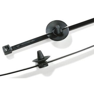 HellermannTyton - 150-37792 - Befestigungsbinder 200x4,6 mm, 2-teilig, Spreizanker, hitzestabil, schlagzäh, schwarz