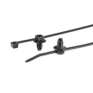 HellermannTyton - 111-85871 - Befestigungsbinder 200x4,6 mm, 2-teilig, Lamellenfuß, hitzestabil, schwarz