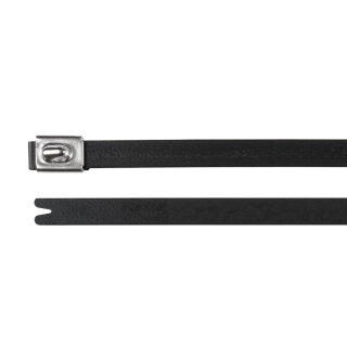 HellermannTyton - 111-00290 - Edelstahlkabelbinder 362x4,6 mm, vollbeschichtet, schwarz