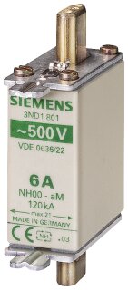 NH-Sicherungseinsatz NH000 16A aM 500V AC Stirnkennmelder