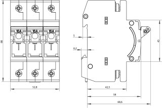 Sicherungslasttrennschalter MINIZED 5SG7631-0KK16 3-polig 16 A 400 V
