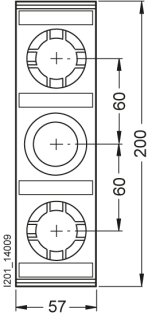 ISO-Abdeckung DIII/63A 3-polig 1-fach Reiter-Sicherungssockel