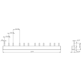 Stiftsammelschiene 5ST3617 10 mm² 63 A 3-phasig 4-fach