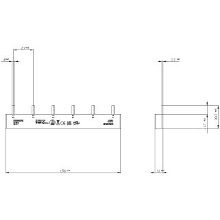 Stiftsammelschiene 5ST3648 16 mm² 2×(3×(1Ph+HS/FS)) berührungssicher