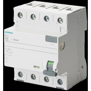 Siemens - 5SV3344-3 - FI-Schutzschalter, 4-polig, Typ F, kurzzeitverzögert, In: 40 A, 30 mA, - ...