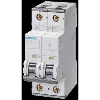 Siemens - 5SY4204-7 - Leitungsschutzschalter, 400 V, Icn: 10 kA, 2P, Icu: 35 kA, C-Char, In: 4 A